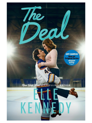 The Deal | Book Mania Book cover for The Deal by Elle Kennedy: a couple embraces on an ice rink under a turquoise title.
